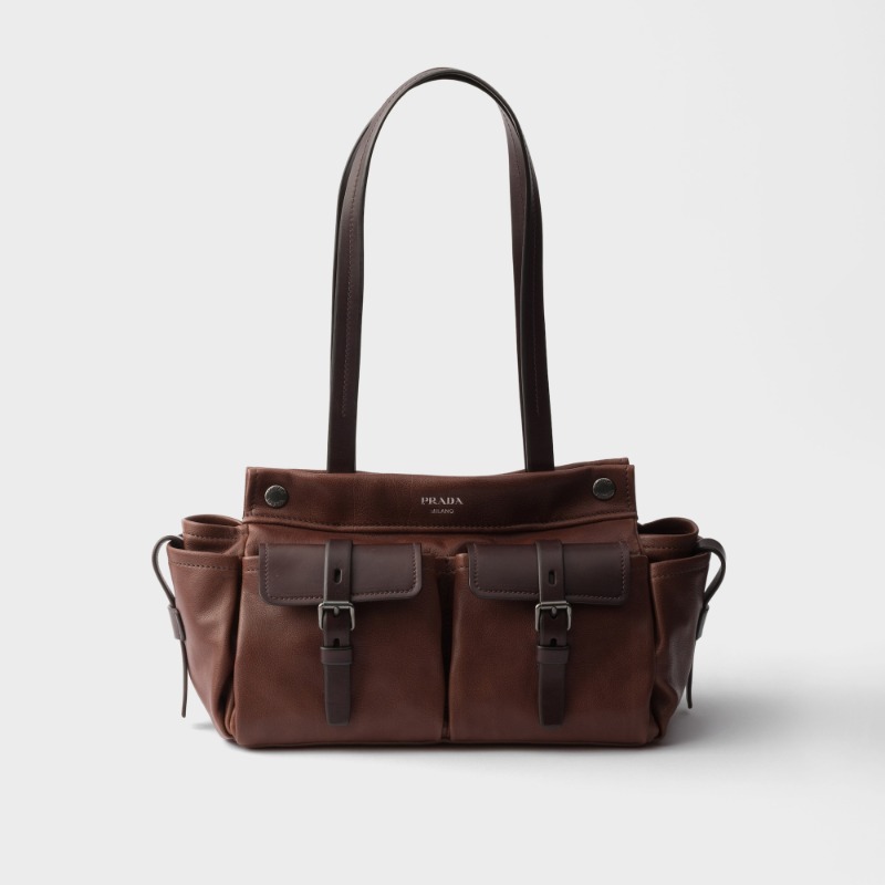 Prada Route medium leather tote bag