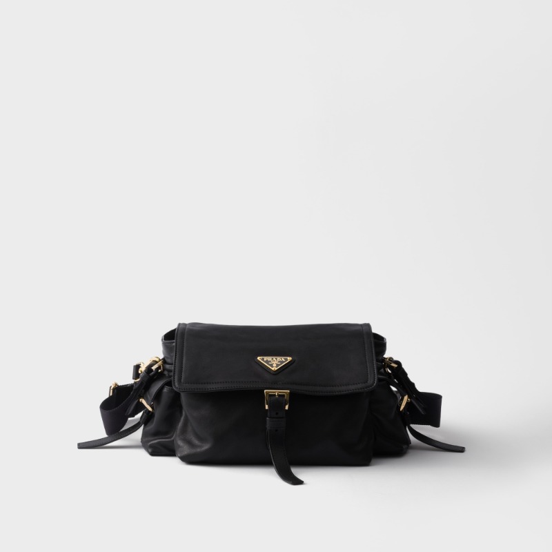 Prada Explore medium nappa leather shoulder bag with flap