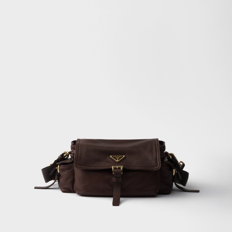 Prada Explore medium nappa leather shoulder bag with flap