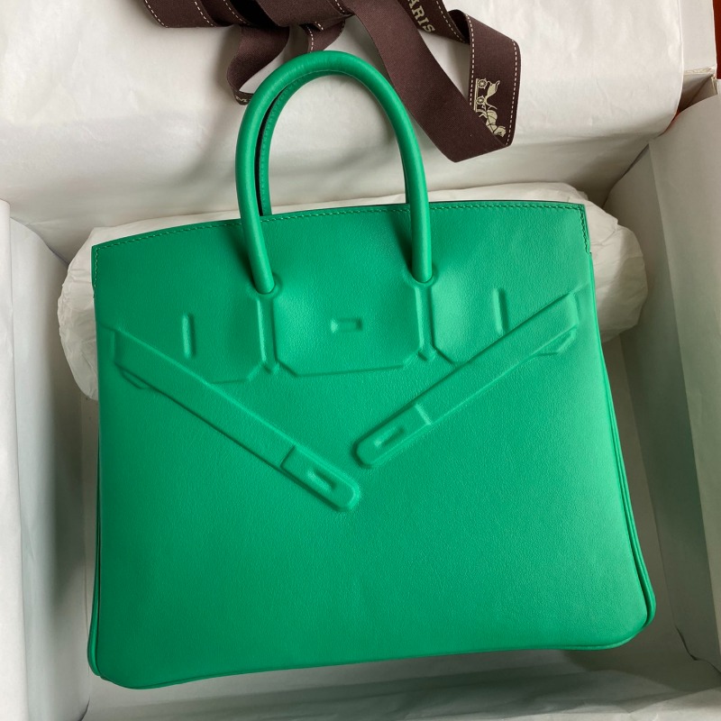 Hermès Birkin Shadow 25 Menthe Swift Palladium Hardware
