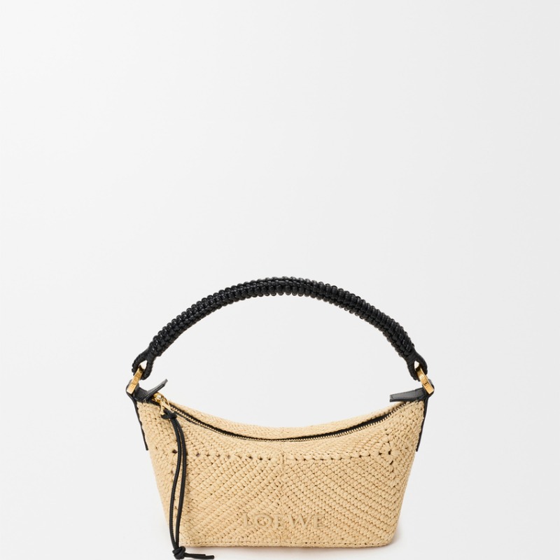 Cala mini bag in classic calfskin and raffia