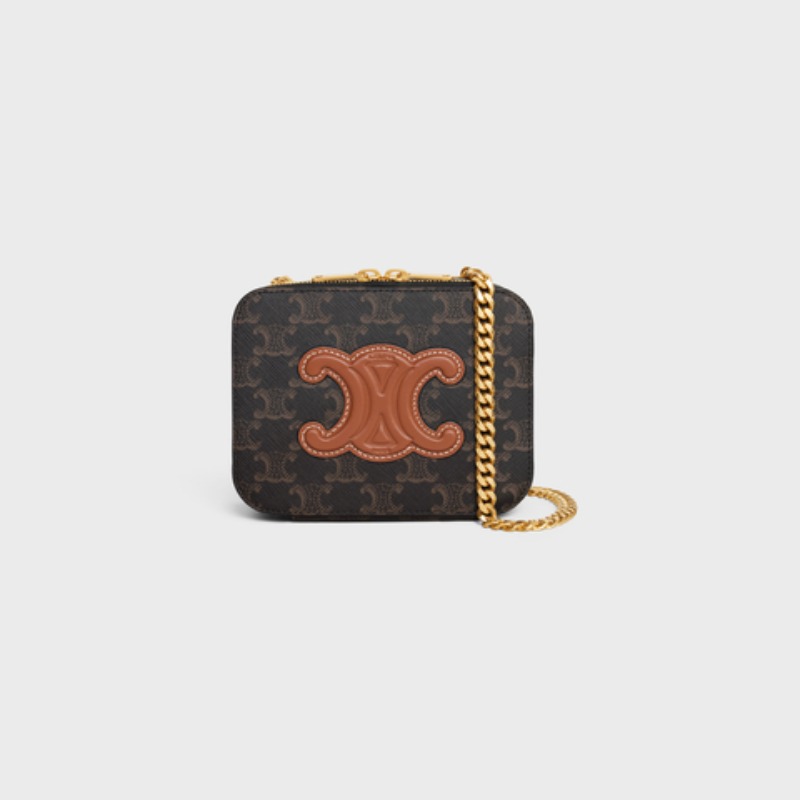 DM_20260815150028_001 BOX ON CHAIN CUIR TRIOMPHE IN TRIOMPHE CANVAS AND CALFSKIN TAN - Image 1