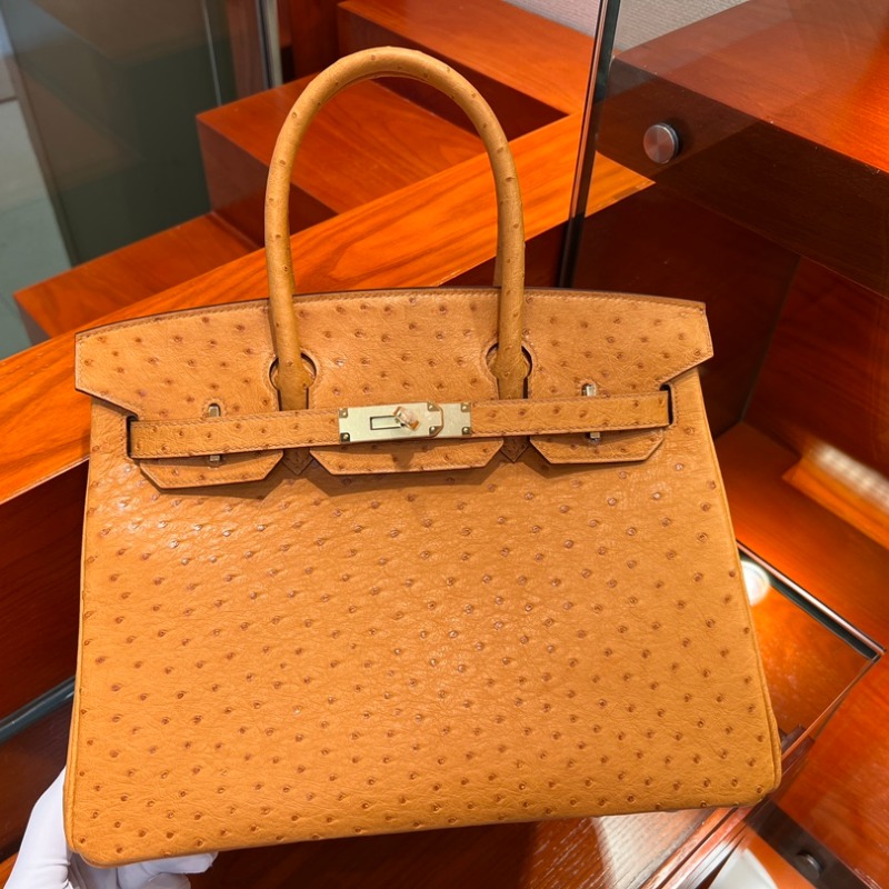 Hermès Birkin 30 Saffron Ostrich Palladium Hardware