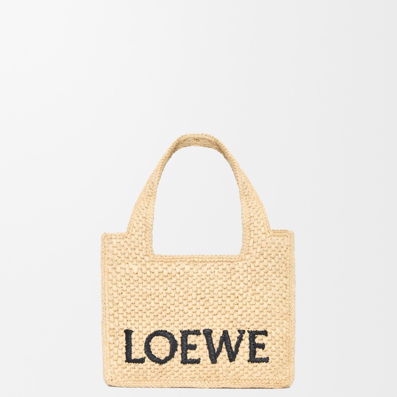 A685V46X01_2123_1F (1) Mini LOEWE Font tote in raffia - Image 1