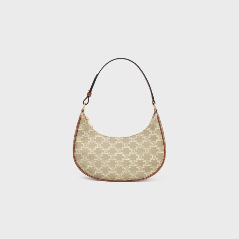 MEDIUM AVA TRIOMPHE BAG IN CANVAS AND CALFSKIN GREGE
