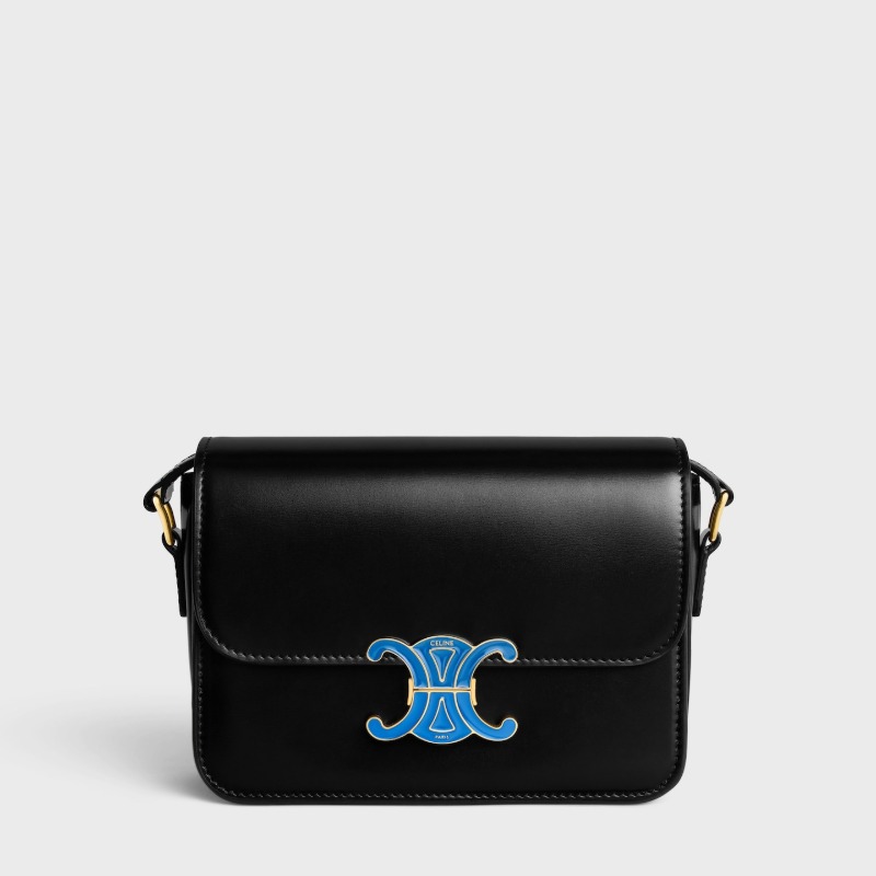 TEEN TRIOMPHE BAG IN SHINY CALFSKIN WITH ENAMEL CLOSURE