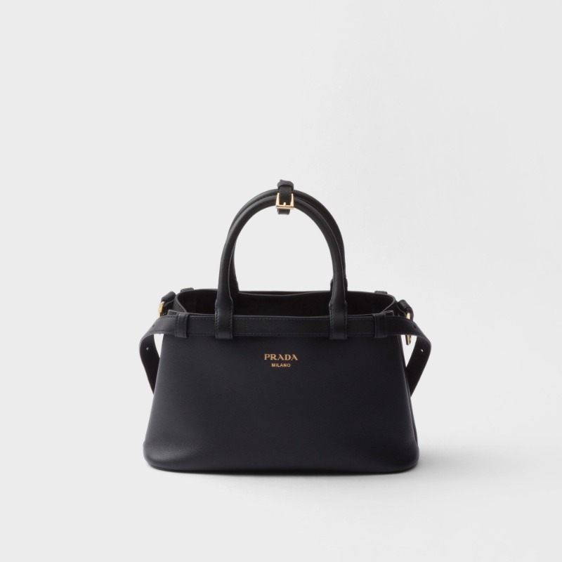 Prada Buckle small leather handbag with double belt