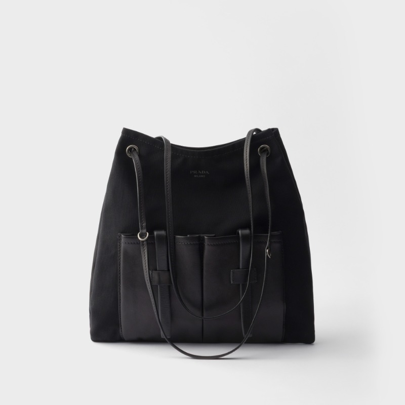 Prada Route large canvas and leather bag