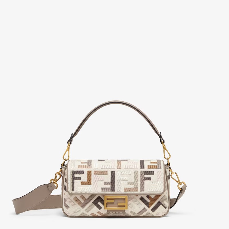 DM_20260831190743_001 FENDI Baguette Canvas Bag With Multicolor FF Embroidery - Image 1