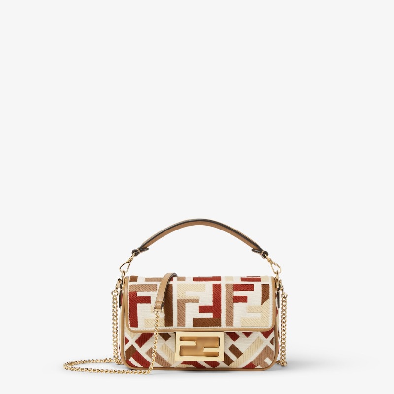 DM_20260831222058_001 FENDI Baguette Mini Canvas Bag With Multicolor FF Embroidery - Image 1