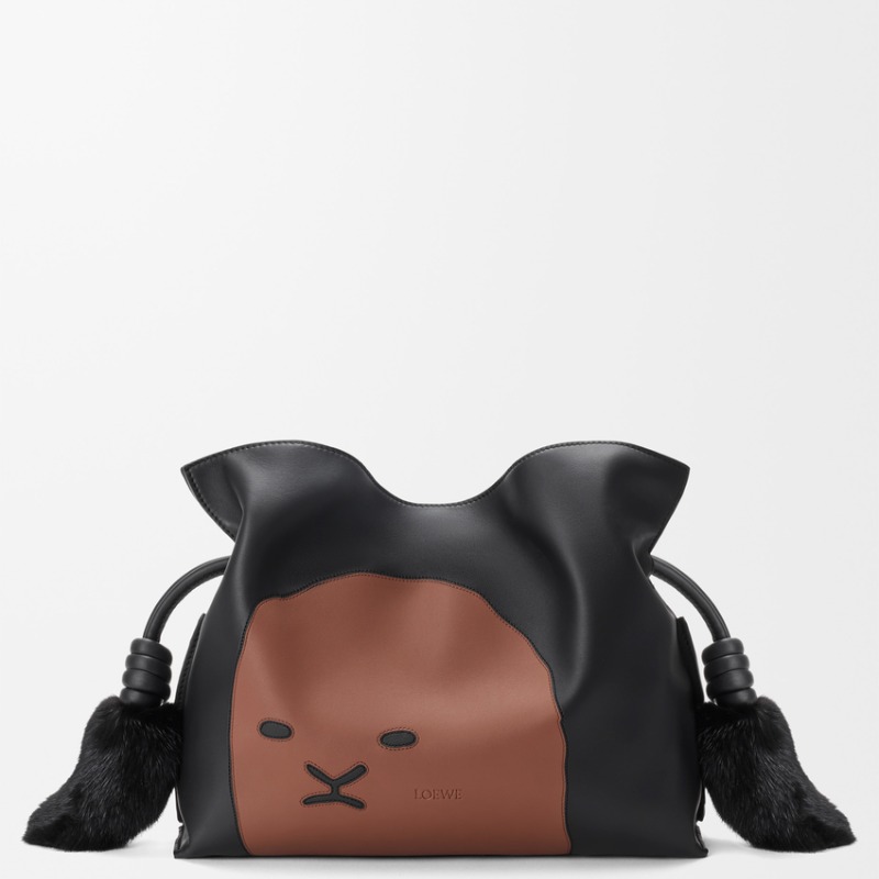 Medium Lion Intarsio Flamenco clutch in calfskin