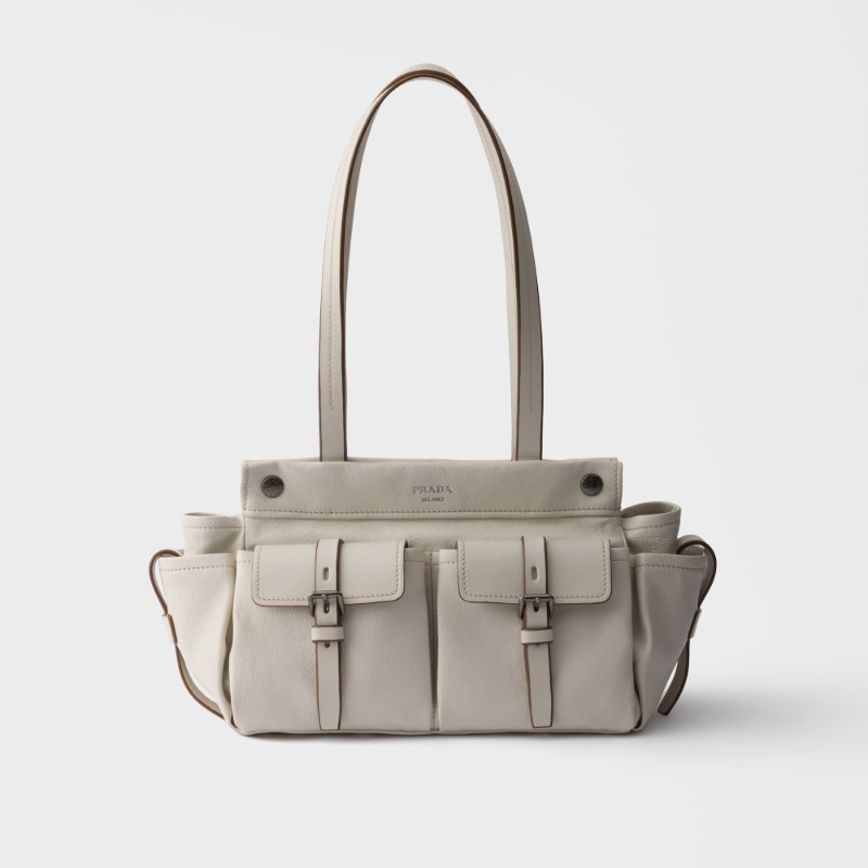 Prada Route medium leather tote bag