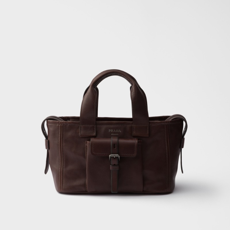 Prada Route medium leather tote bag