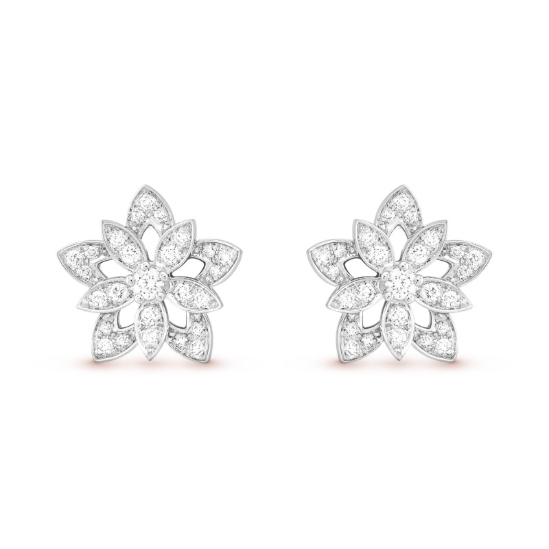 Lotus openwork earrings, mini model