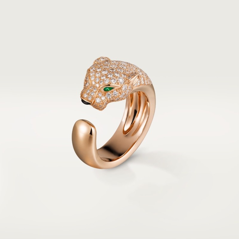 27b591aedabe5e77a842530683969897 (1) Panthère de Cartier ring, medium model, half-paved - Image 1
