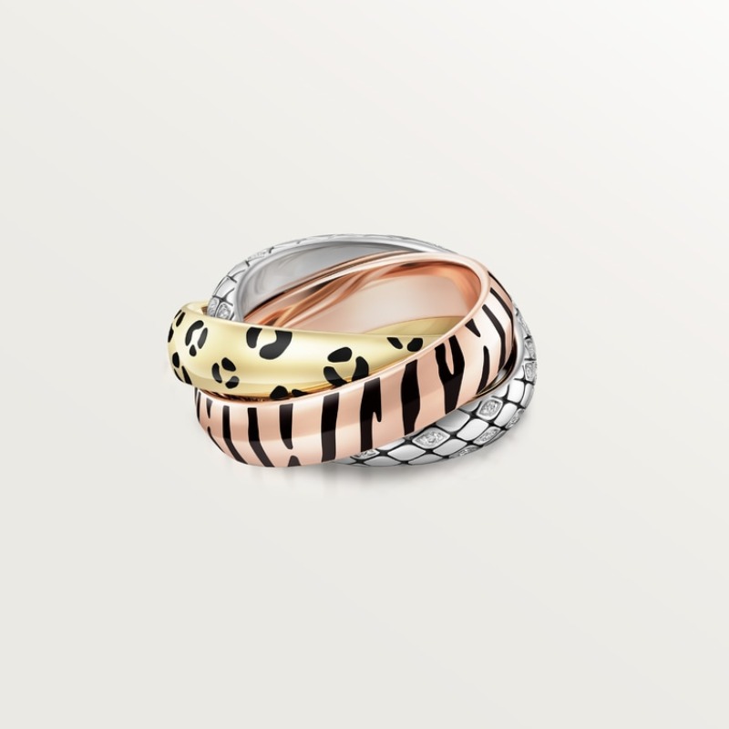 Trinity ring, lacquer, half-paved
