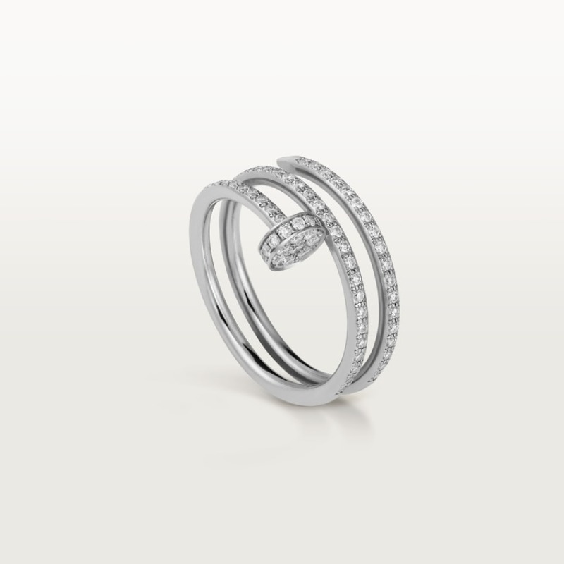 6990082ef3075f028f236b0bc4f2714a (1) Juste un Clou ring, double, half-paved - Image 1