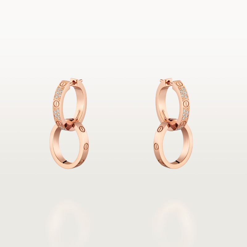 LOVE earrings, multiwear, half-paved