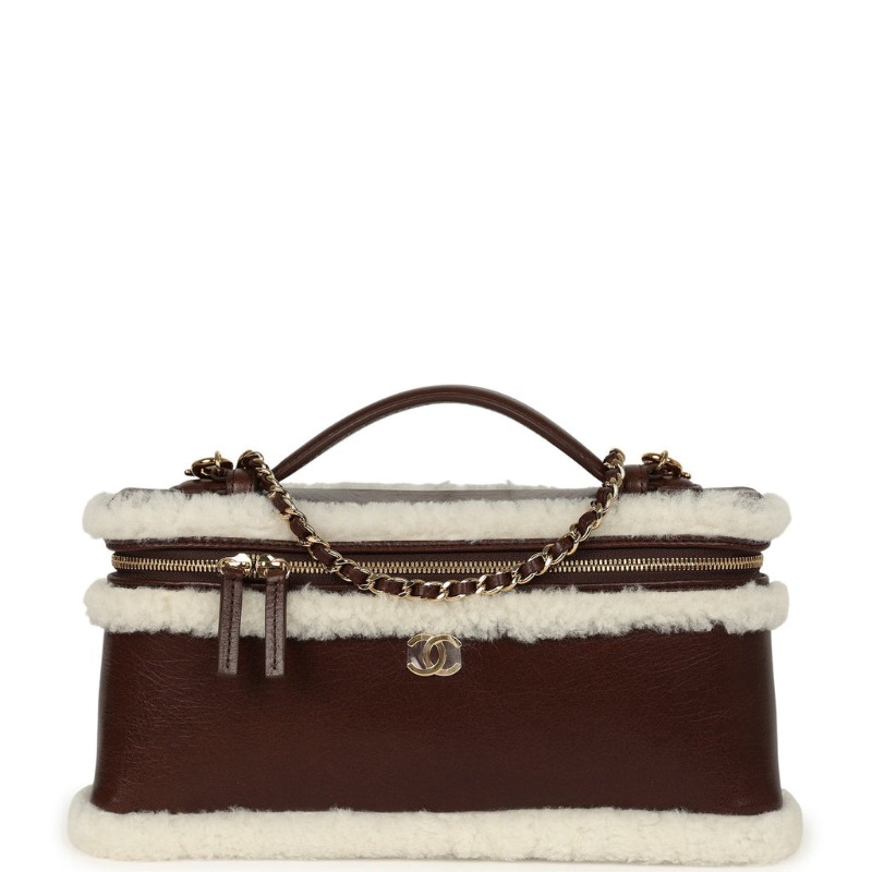 CHANEL TOP HANDLE LONG VANITY CASE WITH CHAIN