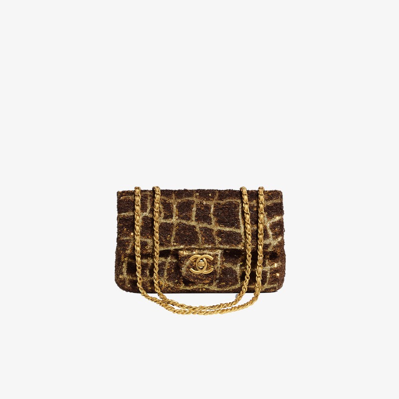 CHANEL SEQUIN ANIMALIER CLASSIC FLAP