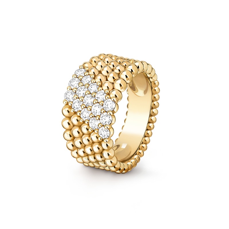 Perlée diamonds ring, 5 rows