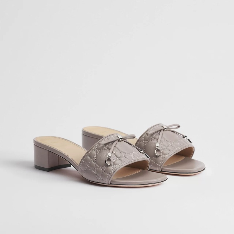 KCO546CQLS56G_SBG_E03 Dior Cannage Heeled Slide - Image 1