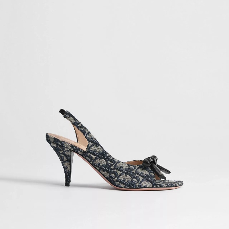 Dior Bow Heeled Slingback Sandal