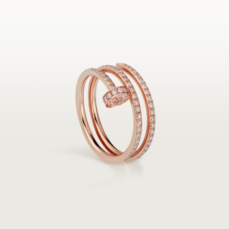 a2ec80049af05ce6a0e0977926e84f67 (1) Juste un Clou ring, double, half-paved - Image 1