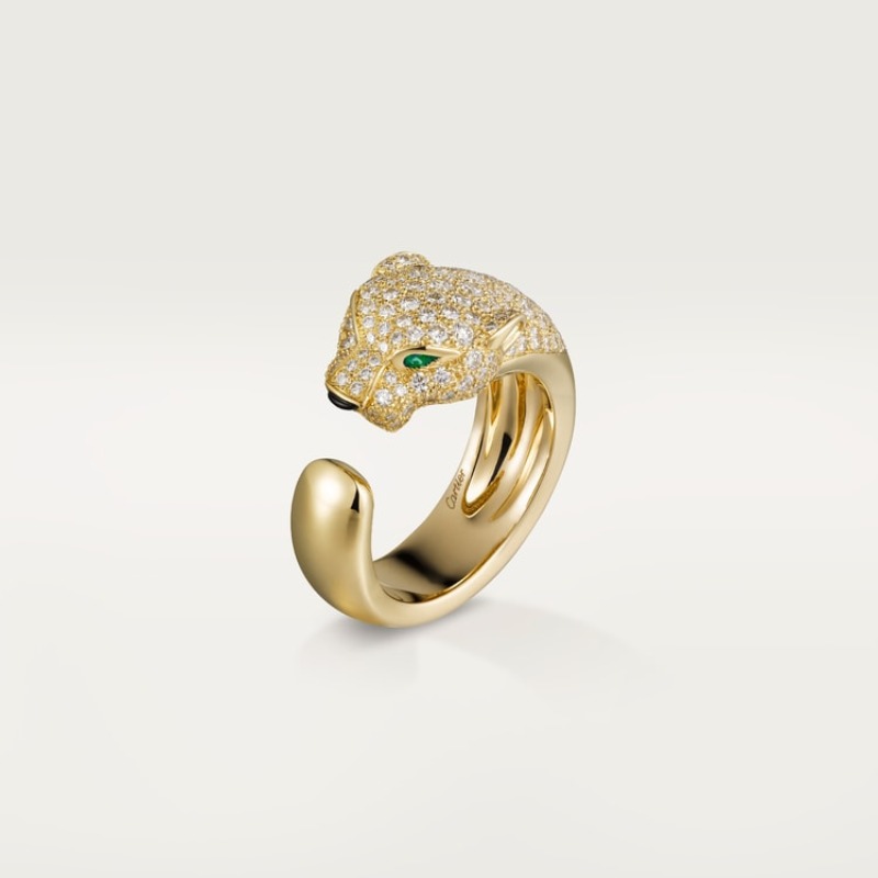 Panthère de Cartier ring, medium model, half-paved