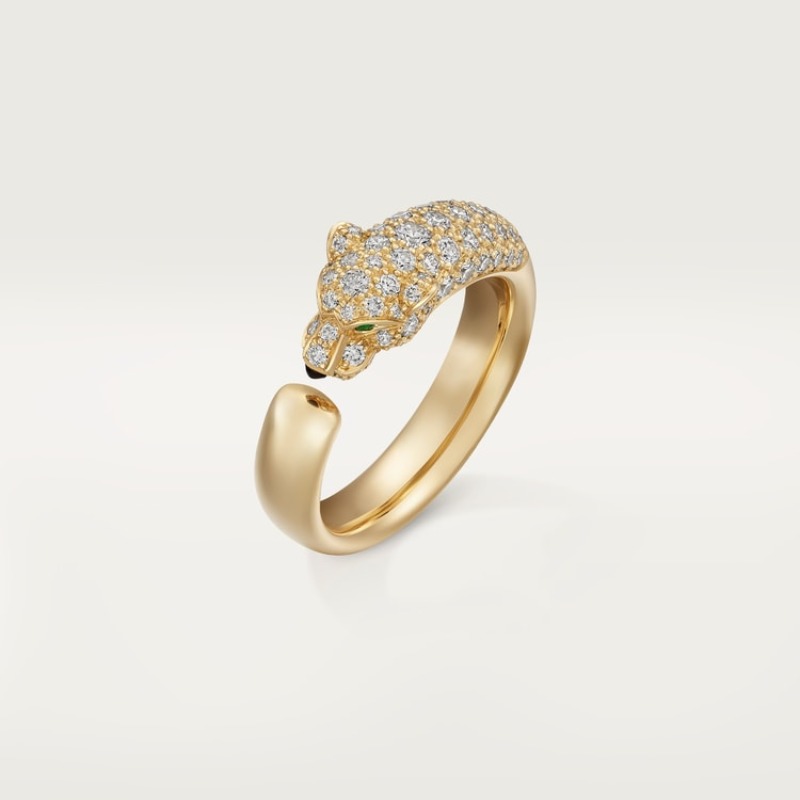 Panthère de Cartier ring, small model, half-paved