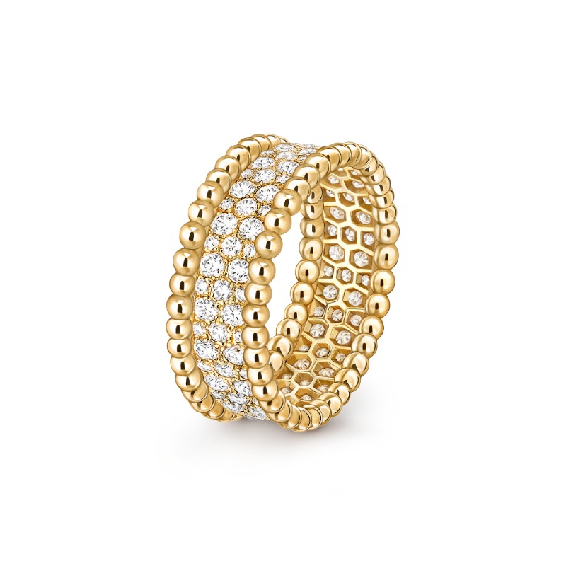 Perlée diamonds ring, 3 rows