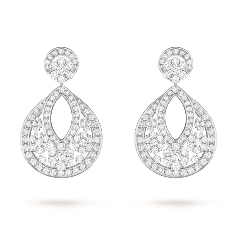 Snowflake transformable earrings, large model